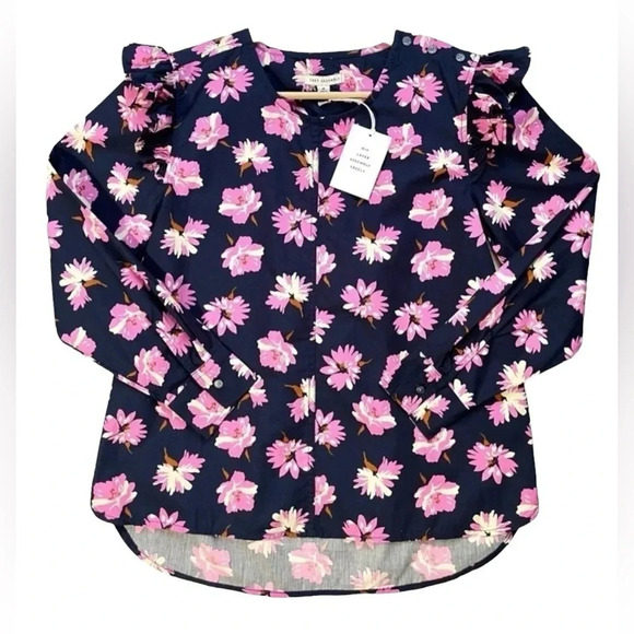 NWT Free Assembly Floral Long Sleeve Blouse - Picture 2 of 5